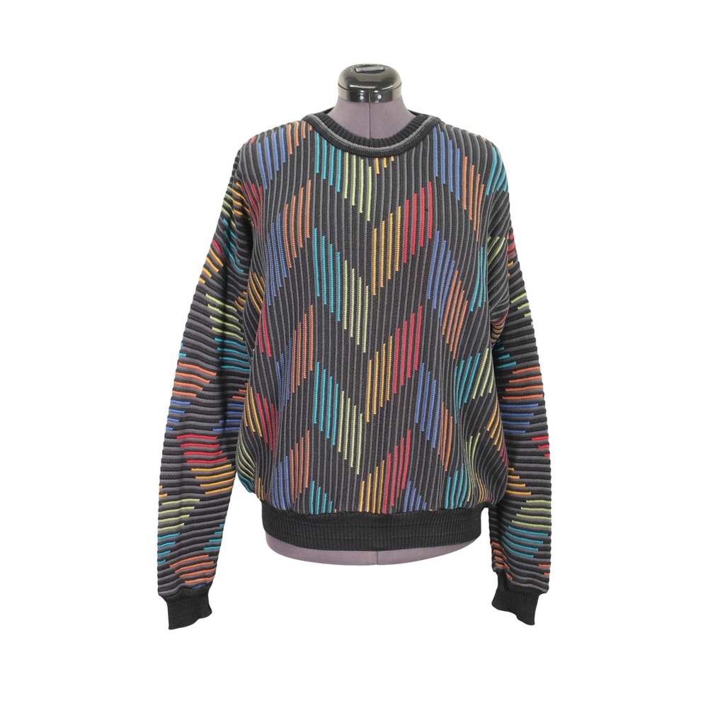 Tundra Coogi Style‎ Stripe Crewneck Sweater Men's Size Large Cotton Casual